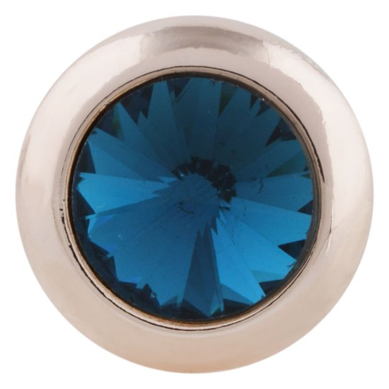 (image for) Snap Jewelry Rhinestone Rose Gold Stud - Teal Blue Zircon - Click Image to Close