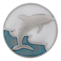 (image for) Snap Jewelry Enamel - Dolphin Jump White & Blue