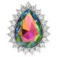 (image for) Snap Jewelry Rhinestone - Mystic Topaz Tear Drop Pearl Halo