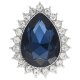 (image for) Snap Jewelry Rhinestone Dark Blue & Clear Halo Pear Shape
