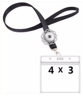(image for) Snap Jewelry Black Lanyard fits 18-20mm Ginger Charms ID Badge