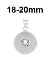 (image for) Snap Jewelry Plain Pendant Silver Tone Fits 18-20mm Charms
