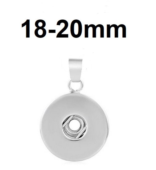 (image for) Snap Jewelry Plain Pendant Silver Tone Fits 18-20mm Charms - Click Image to Close