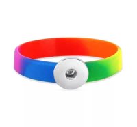 (image for) Snap Jewelry Silicone Bracelet Rainbow Stretch fits 18-20mm Snap