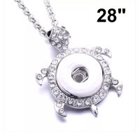 (image for) Snap Jewelry Rhinestone Turtle Necklace fits 18-20mm Ginger 28"