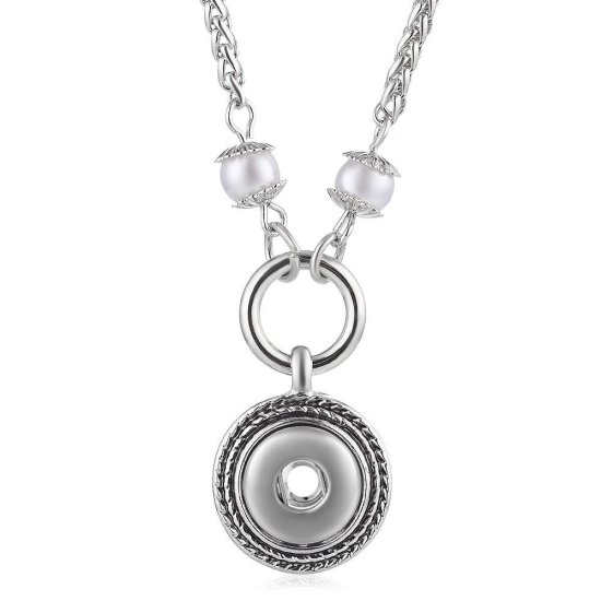 (image for) Mini Snap 12mm Pearl Designer Necklace 18" - Click Image to Close