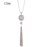 (image for) Mini 12mm Snap Jewelry Lariat Necklace - Tassel & Clear Drop 24"