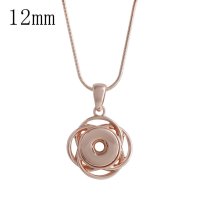 (image for) Mini Snap 12mm - Necklace & Pendant Round Swirl Rose Gold