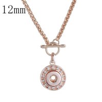 (image for) Mini 12mm Snap Jewelry Toggle Rhinestone Halo Necklace 22"
