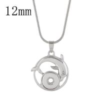 (image for) Mini Snap 12mm - Necklace & Pendant Silver-tone Dolphin