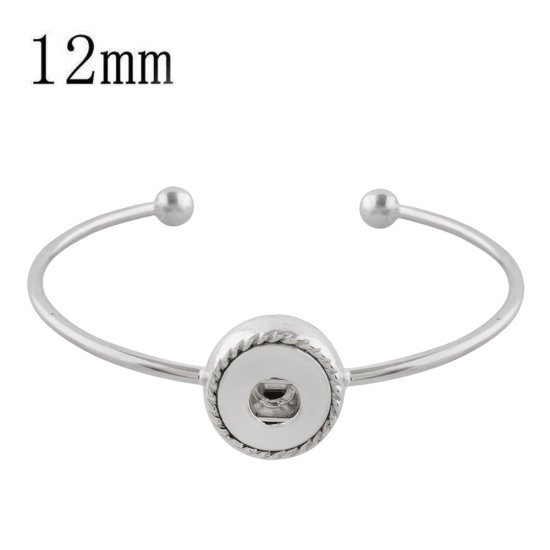 (image for) Mini Snap 12mm - Bracelet Cuff Designer Silver-tone - Click Image to Close