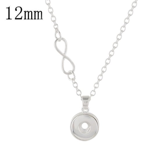 (image for) Mini Snap 12mm - Necklace Infinity Link 18"Chain +3" Extender - Click Image to Close