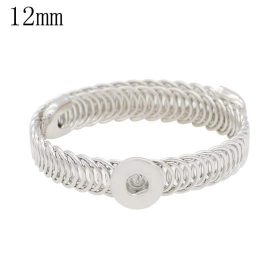(image for) Mini Snap 12mm - Bangle Wire Wrap Silver Tone - Click Image to Close