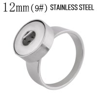 (image for) 12mm Mini Snap Jewelry Ring - Stainless Steel - Size 9