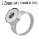 (image for) 12mm Mini Snap Jewelry Ring - Stainless Steel - Size 9