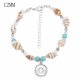 (image for) Mini 12mm Snap Jewelry Shell & Turquoise Stone Anklet 10"