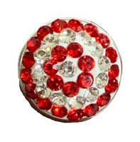 (image for) Mini Snap Jewelry Red & Clear Rhinestone Stud fits 12mm Petite Ginger Charms