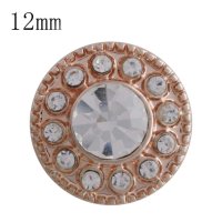 (image for) Mini 12mm Rhinestone Snap Rose Gold Halo - Clear