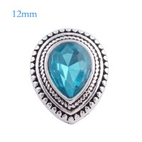 (image for) Mini 12mm Snap Jewelry Rhinestone Teardrop - Light Blue