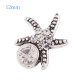 (image for) Mini Snap 12mm - Rhinestone Antique Starfish Clear Droplet