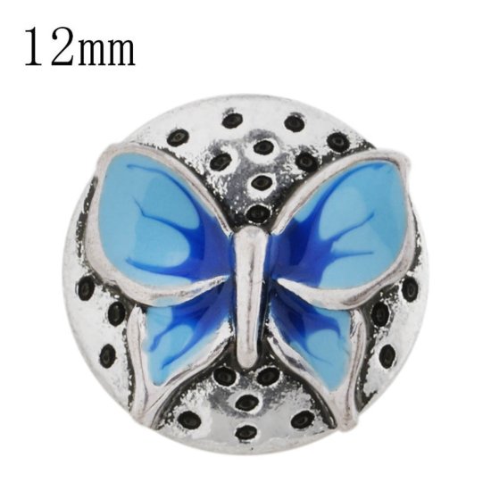 (image for) Mini 12mm Enamel Butterfly Blue - Click Image to Close