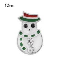 (image for) Mini 12mm Snap Jewelry Enamel Snowman