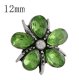 (image for) Snap Jewelry Mini 12mm Rhinestone Green Flower fits Petite Ginger Snaps