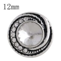 (image for) Mini 12mm Faceted Rhinestone Swirl Snap - Clear