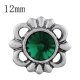 (image for) Mini Snap 12mm - Open Scroll Design Green Stone