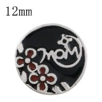 (image for) Mini 12mm Snap Jewelry Enamel - Mom with Flowers