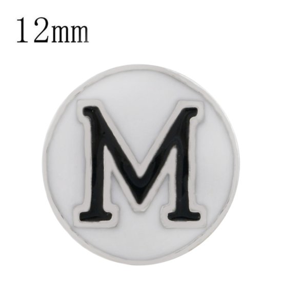 (image for) Mini Snap 12mm - Enamel Sports Team M - Click Image to Close