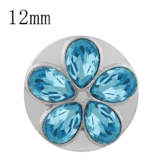 (image for) Mini Snap 12mm - Flower in Light Blue Color Petals - Click Image to Close