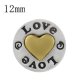 (image for) Mini Snap Jewelry Gold Heart Love Rhinestone fits 12mm Petite Ginger Charm