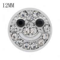 (image for) Mini Snap 12mm - Rhinestone Smiley Face