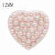 (image for) Mini 12mm Snap Jewelry Rose Gold Pearl Heart Rhinestone fits Petite Ginger Charms