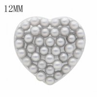 (image for) Mini Snap Jewelry Pearl Heart Shaped fits 12mm Petite Ginger Style Charms