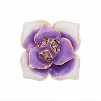 (image for) Snap Jewelry Mini 12mm Purple Enamel Flower 3D fits Petite Ginger Snaps Charms