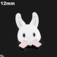 (image for) Mini 12mm Enamel Rabbit Easter Holiday Petite Ginger Snap