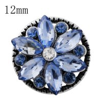 (image for) Mini Snap 12mm - Rhinestone Flower Shades of Blue