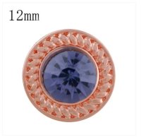 (image for) Mini 12mm Snap Jewelry Rose Gold Purple Halo Rhinestone fits Petite Ginger Charm