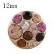 (image for) Mini Snap 12mm - Rhinestone Cluster Multi-color Amber RG