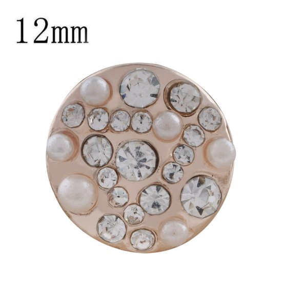 (image for) Mini 12mm Snap On Rose Gold - Clear CZ Cluster - Click Image to Close