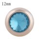 (image for) Mini 12mm Snap Jewelry Rose Gold Rhinestone Stud - Light Blue