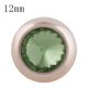 (image for) Mini 12mm Snap Jewelry Rose Gold Rhinestone Stud - Light Green