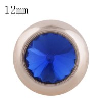(image for) Mini 12mm Snap Jewelry Rose Gold Rhinestone Stud - Blue
