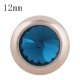 (image for) Mini 12mm Snap Jewelry Rose Gold Rhinestone Stud - Teal Blue
