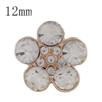 (image for) Mini 12mm Rhinestone Flower Snap - Clear