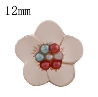 (image for) Mini Snap 12mm - Rose Gold-Tone Flower Colorful Beaded Center