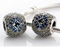 (image for) Charm 925 CZ Stone - Pave Barrel Blue & Yellow