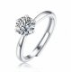 (image for) 1 CT D 6.5mm Moissanite Diamond Solitary Classic Ring ADJ